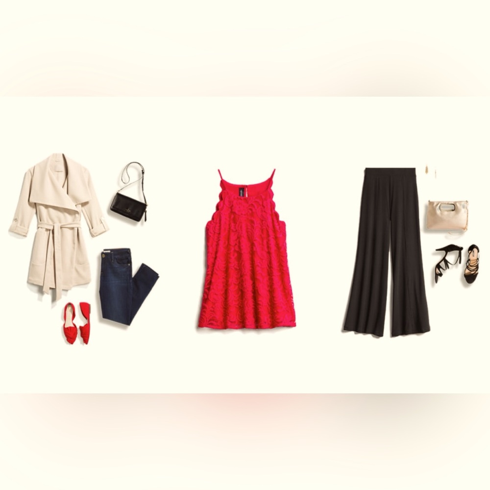 Red lace Fortune and Ivy top